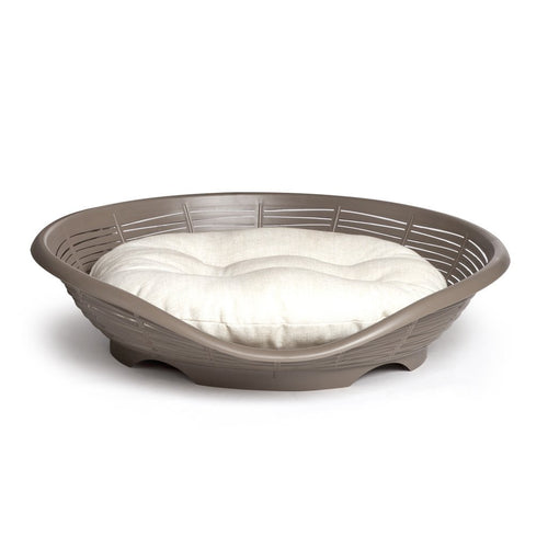 Bama Pasha kattenmand in taupe met kussen, 48 × 46 × 11 cm